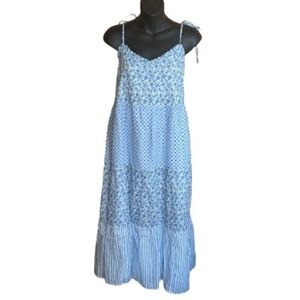 J. Crew blue paisley spaghetti strap dress NWT size M